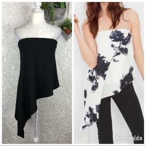 WHBM Asymmetrical Black Bustier Top | 4
